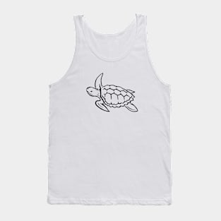 Sea Turtle Line Drawing Tank Top